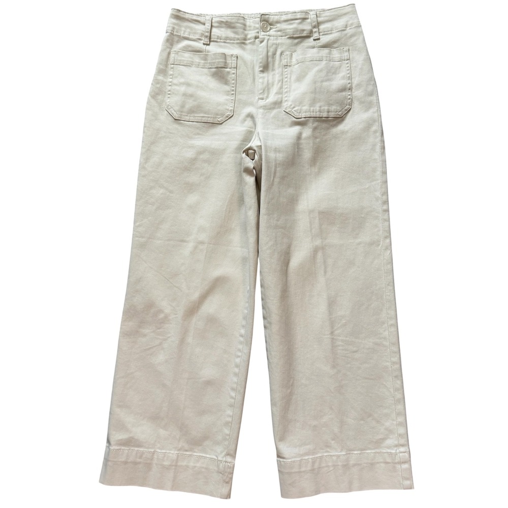 Bagatelle Collection New York Womens Beige Wide Leg Crop Utility Pants Size 6